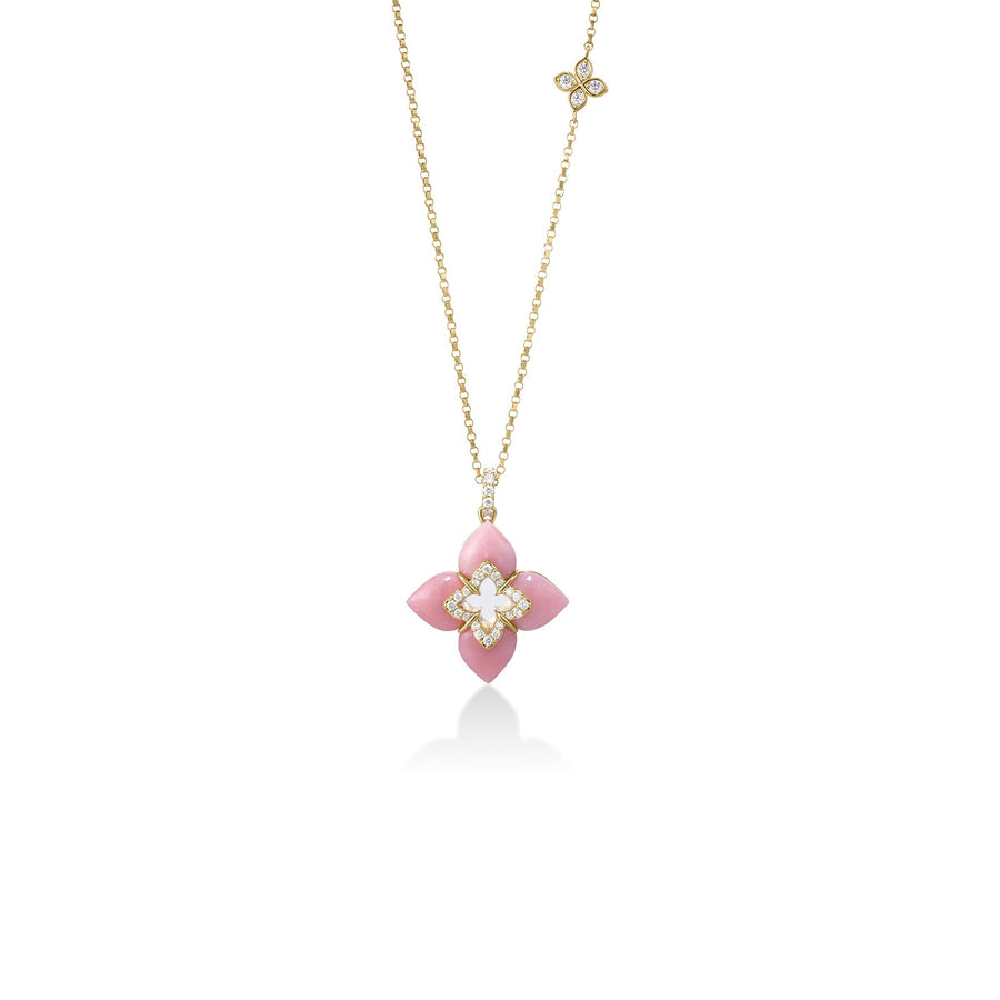 Roberto Coin Venetian Princess Pink Opal Diamond Necklace - 8883529AY17XP
