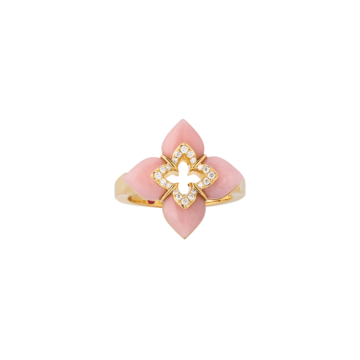 Roberto Coin Venetian Princess Pink Opal Diamond Ring 8883529AY65XP