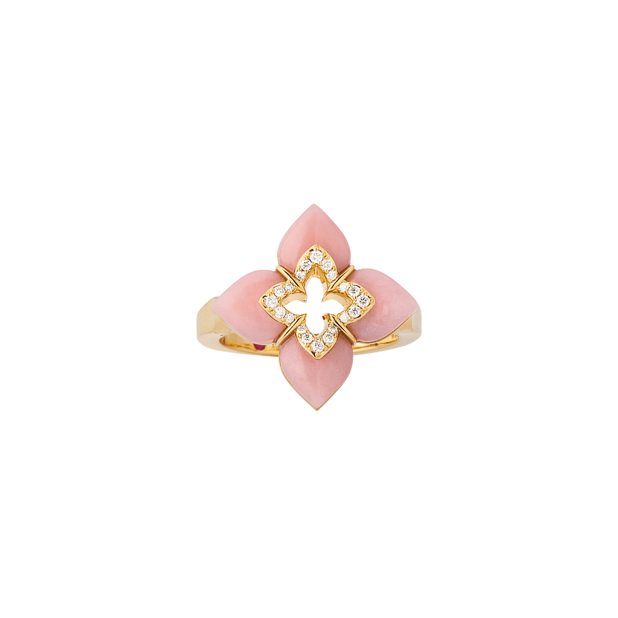 Roberto Coin Venetian Princess Pink Opal Diamond Ring 8883529AY65XP