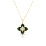 Roberto Coin Venetian Princess Small Diamond & Malachite Flower Necklace-Roberto Coin Venetian Princess Small Diamond & Malachite Flower Necklace - 7773195AY17XM