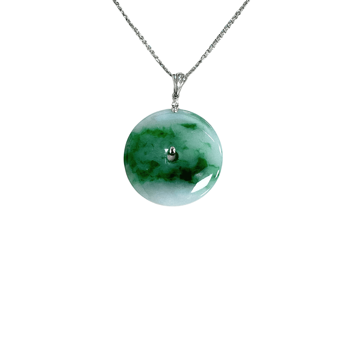 Round Jade Pendant Necklace ONNEL00968