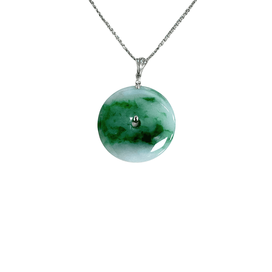 Round Jade Pendant Necklace ONNEL00968