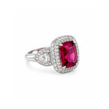 Rubellite Diamond Ring-Rubellite Diamond Ring