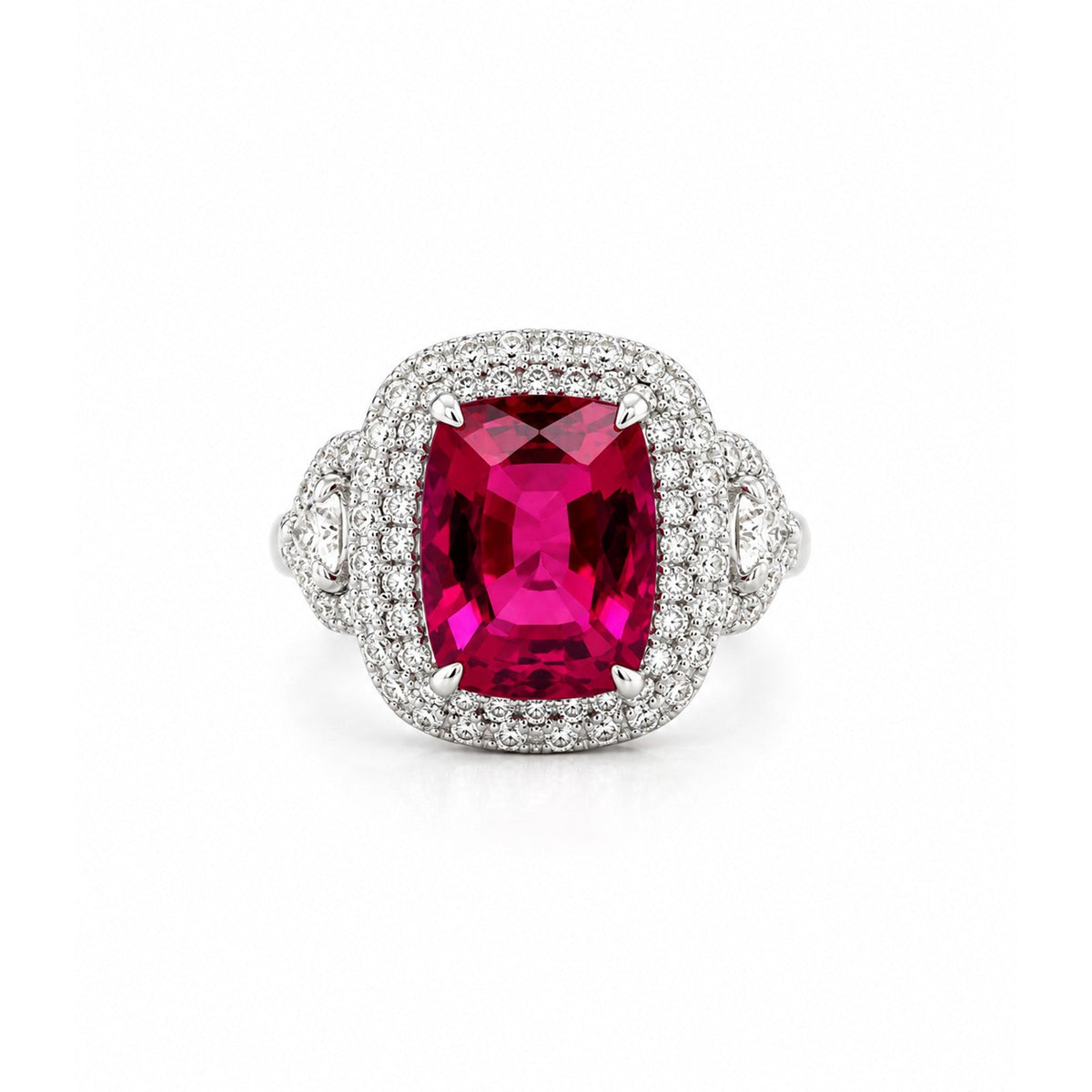 Rubellite Diamond Ring