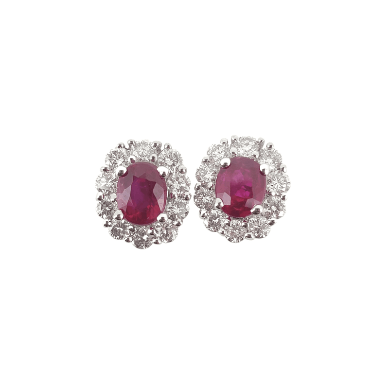 Ruby Diamond Earrings-Ruby Diamond Earrings - ERRUB044750