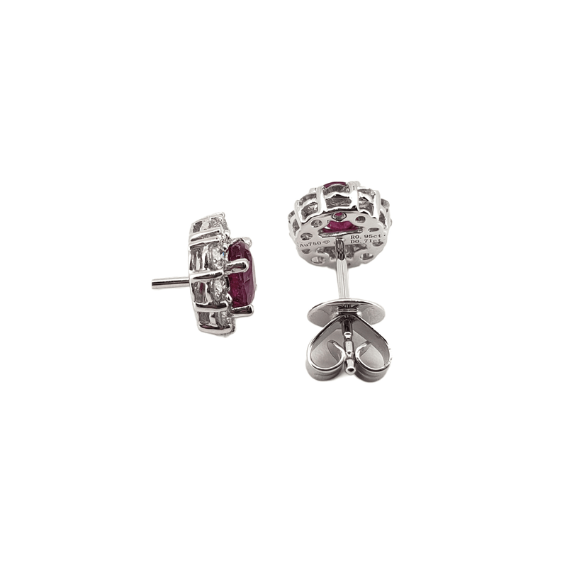 Ruby Diamond Earrings-Ruby Diamond Earrings - ERRUB044750