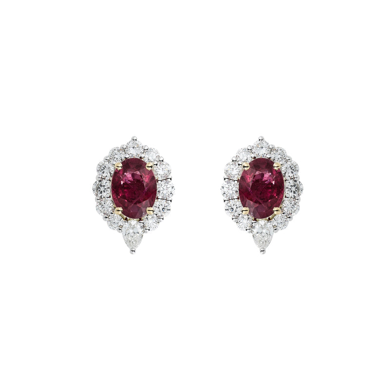 Ruby Diamond Earrings-Ruby Diamond Earrings - RENEL00257