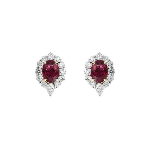 Ruby Diamond Earrings-Ruby Diamond Earrings - RENEL00257