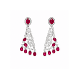 Ruby Diamond Earrings-Ruby Diamond Earrings triangular