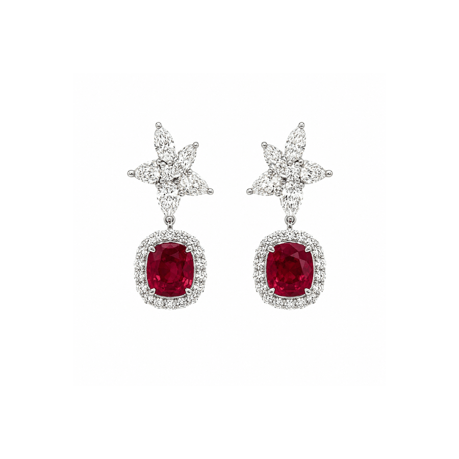 Ruby Diamond Earrings