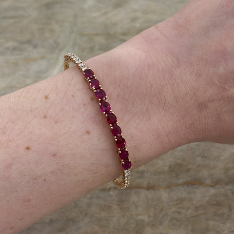 Ruby Diamond Halfway Bangle-Ruby Diamond Halfway Bangle - RBDMS00125