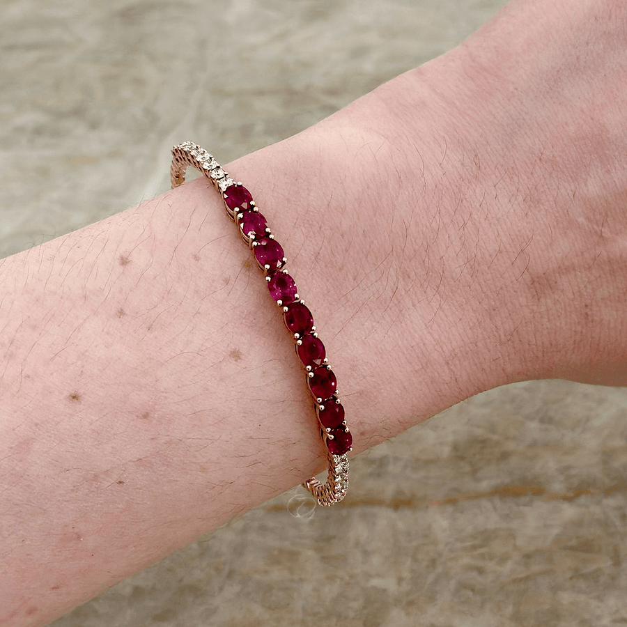 Ruby Diamond Halfway Bangle - RBDMS00125