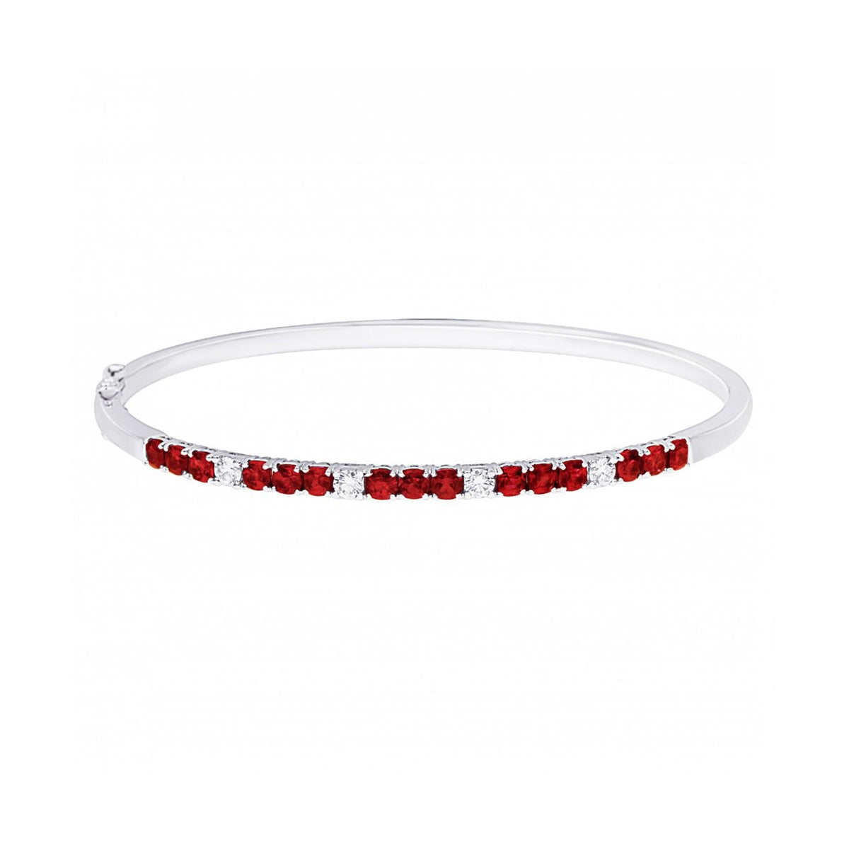 Ruby Diamond Halfway Bangle - RBNEL00216