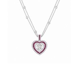 Ruby Diamond Heart Necklace-ruby diamond heart necklace