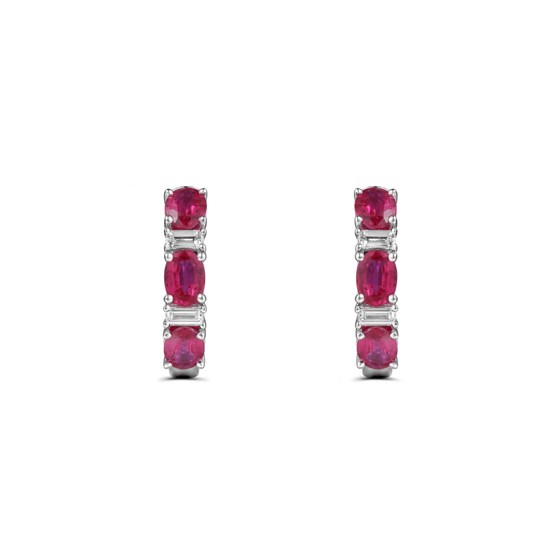 Ruby Diamond Hoop Earrings-Ruby Diamond Hoop Earrings - RERTJ00073