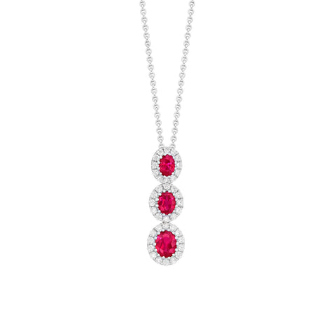 Ruby Diamond Necklace-Ruby Diamond Necklace - N4412 - R