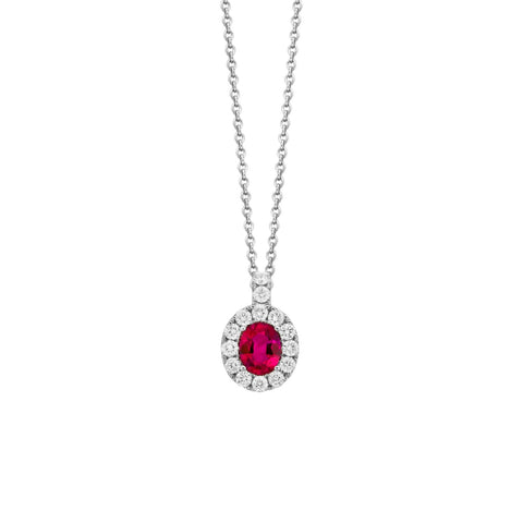 Ruby Diamond Necklace-Ruby Diamond Necklace - P6706-R
