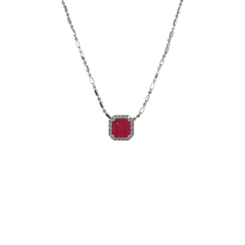 Ruby Diamond Necklace-Ruby Diamond Necklace - RNNEL00307