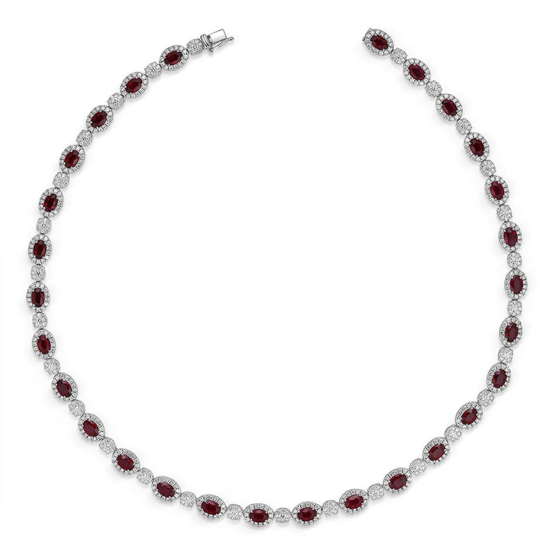 Ruby Diamond Necklace-Ruby Diamond Necklace - RNRTJ00055