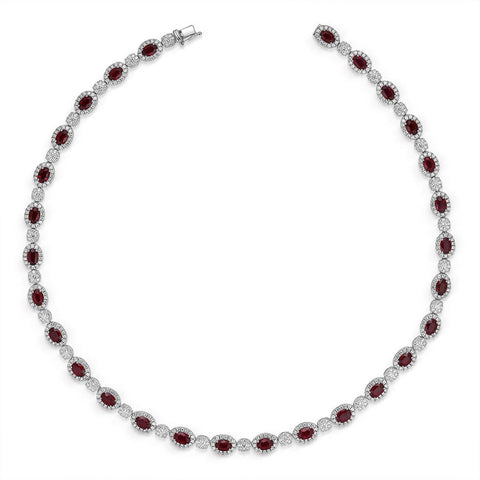 Ruby Diamond Necklace-Ruby Diamond Necklace - RNRTJ00055