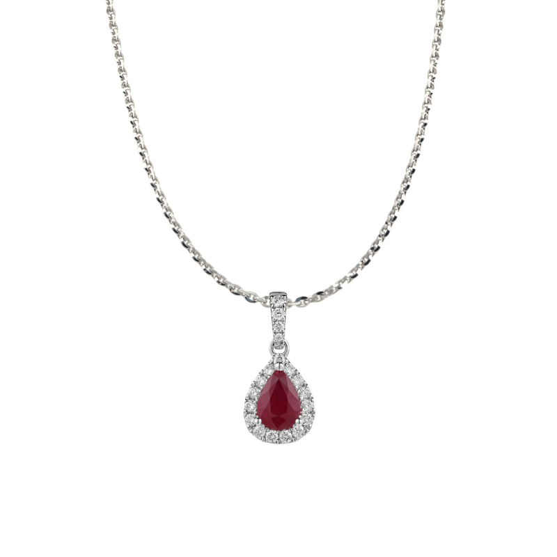 Ruby Diamond Necklace-Ruby Diamond Necklace RNRTJ00064