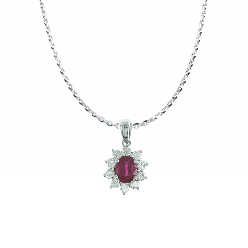 Ruby Diamond Necklace-Ruby Diamond Necklace RNRTJ00073