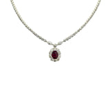 Ruby Diamond Necklace and Earrings Set-Ruby Diamond Necklace and Earrings Set RNUJD00240