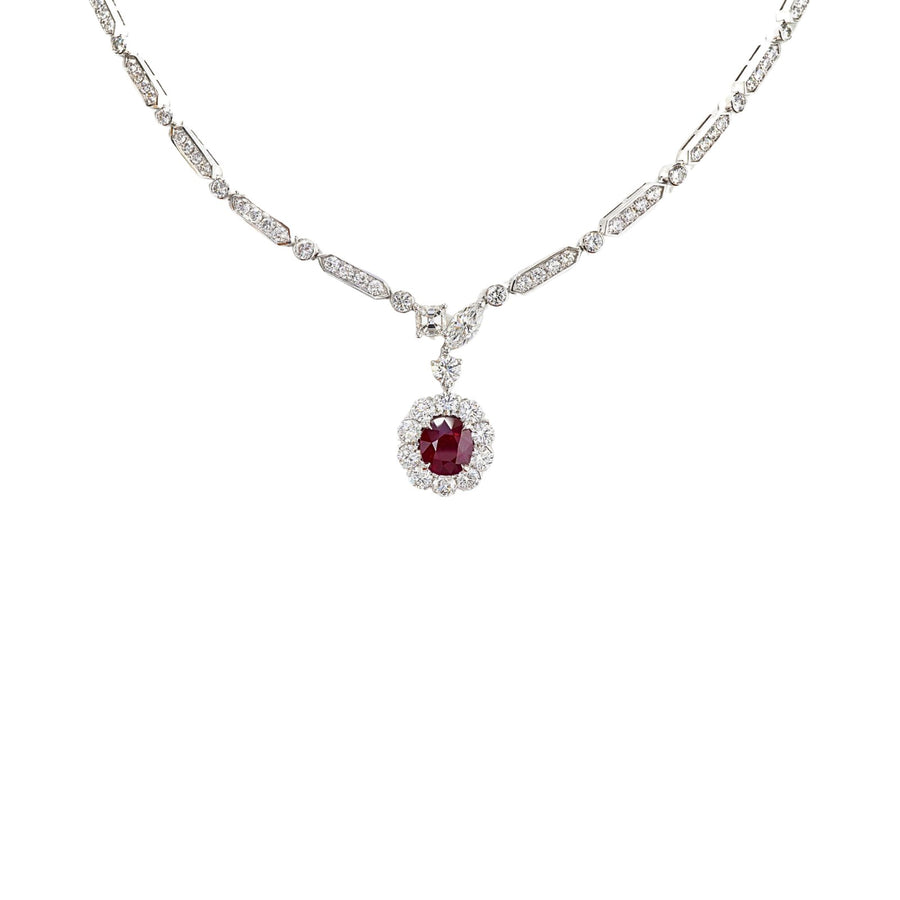 Ruby Diamond Necklace - RNUJD00190