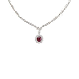 Ruby Diamond Necklace and Earrings Set-Ruby Diamond Necklace - RNUJD00190