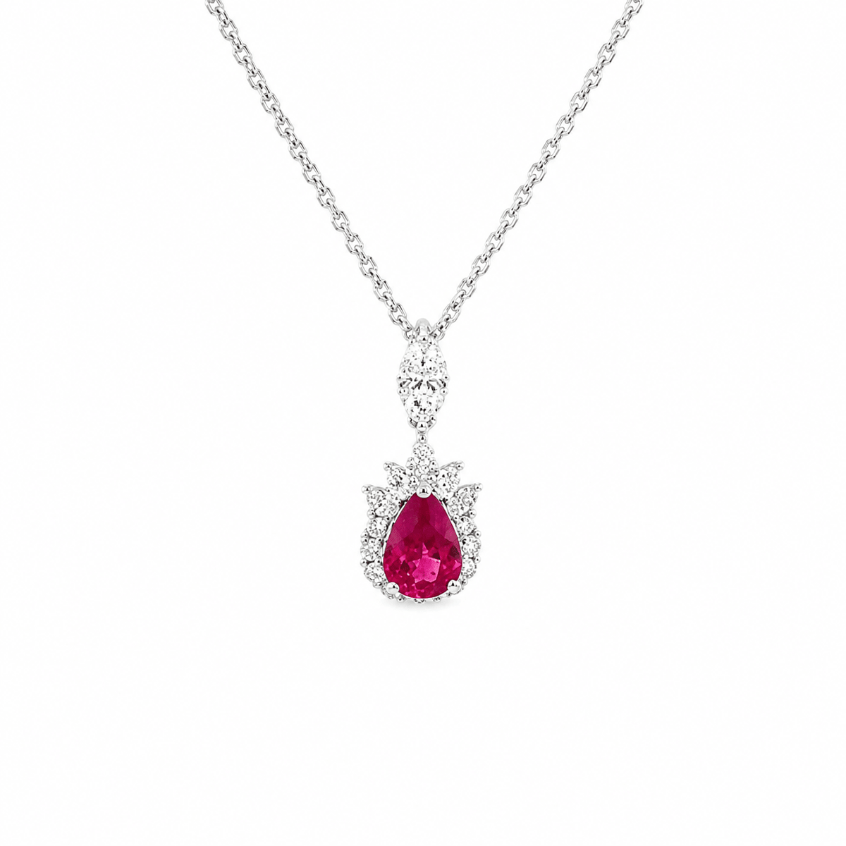 Ruby Diamond Pendant and Chain
