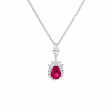 Ruby Diamond Pendant and Chain-Ruby Diamond Pendant and Chain