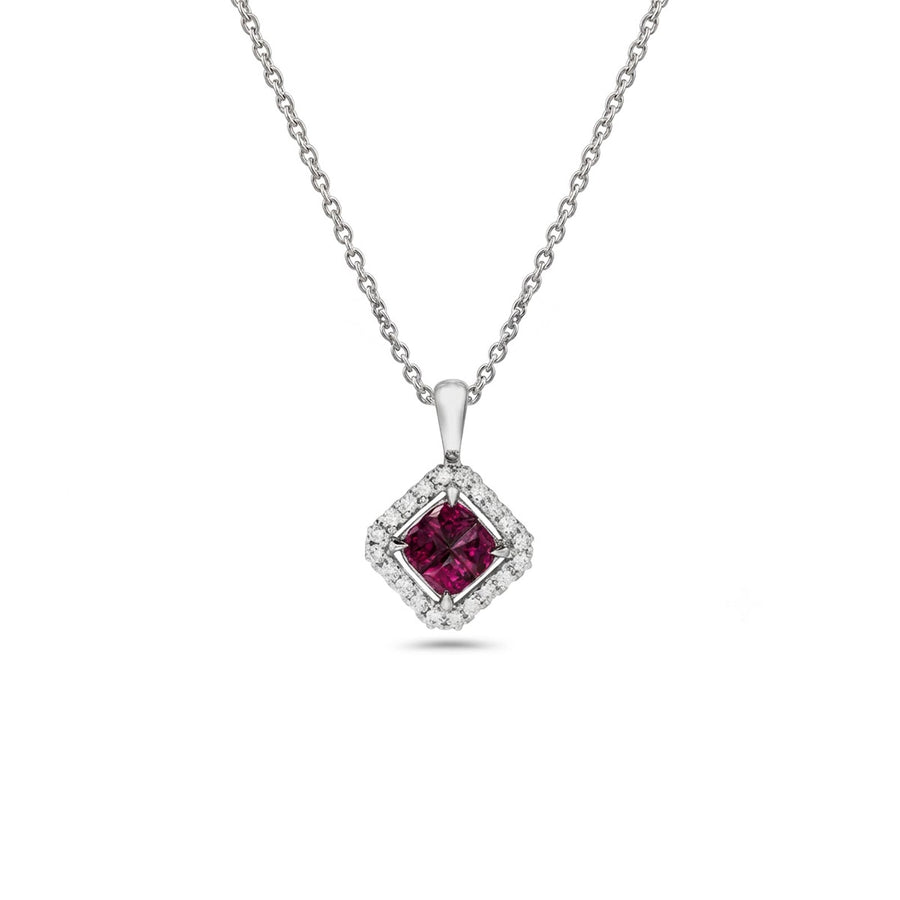 Ruby Diamond Pendant and Chain