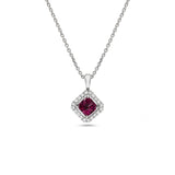 Ruby Diamond Pendant and Chain-Ruby Diamond Pendant and Chain
