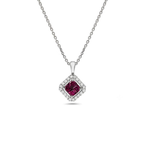 Ruby Diamond Pendant and Chain-Ruby Diamond Pendant and Chain