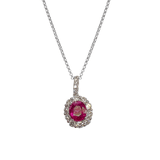 Ruby Diamond Pendant Necklace-Ruby Diamond Pendant Necklace - RNEDW00364