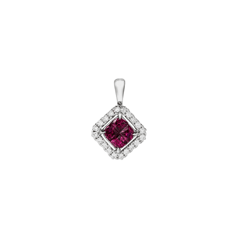 Ruby Diamond Pendant and Chain-Ruby Diamond Pendant - RPNEL00064