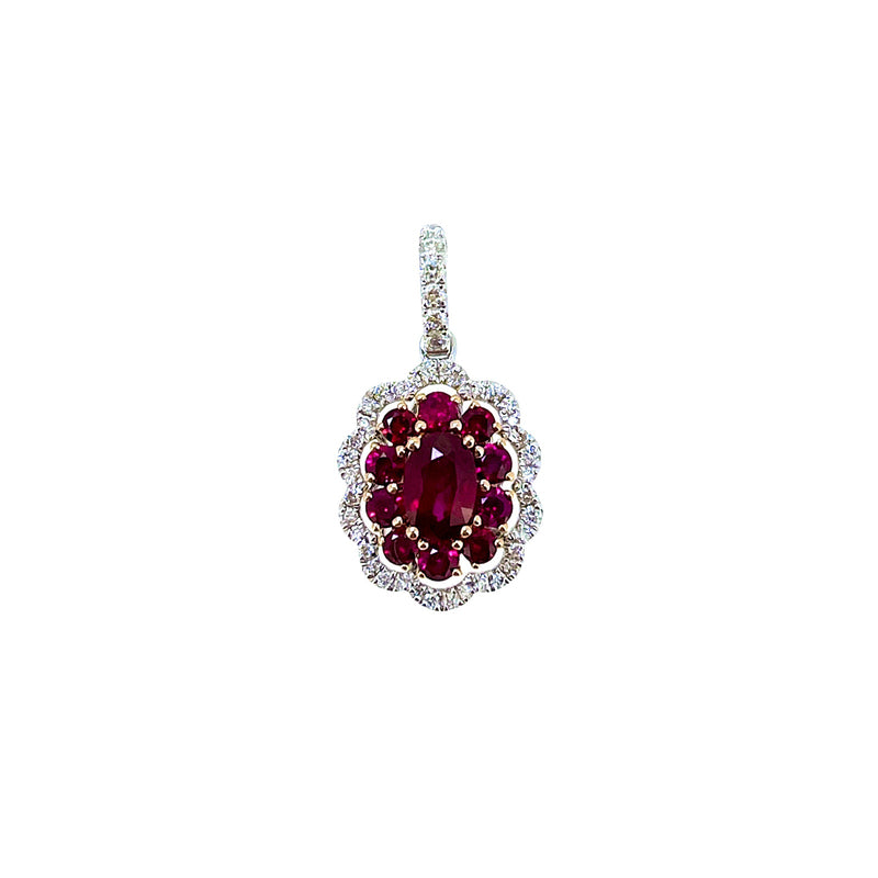 Ruby Diamond Pendant-Ruby Diamond Pendant - RPTIJ00117