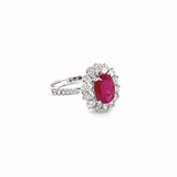 Ruby Diamond Ring-18 karat white gold ruby and diamond ring