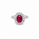 Ruby Diamond Ring-18 karat white gold ruby and diamond ring