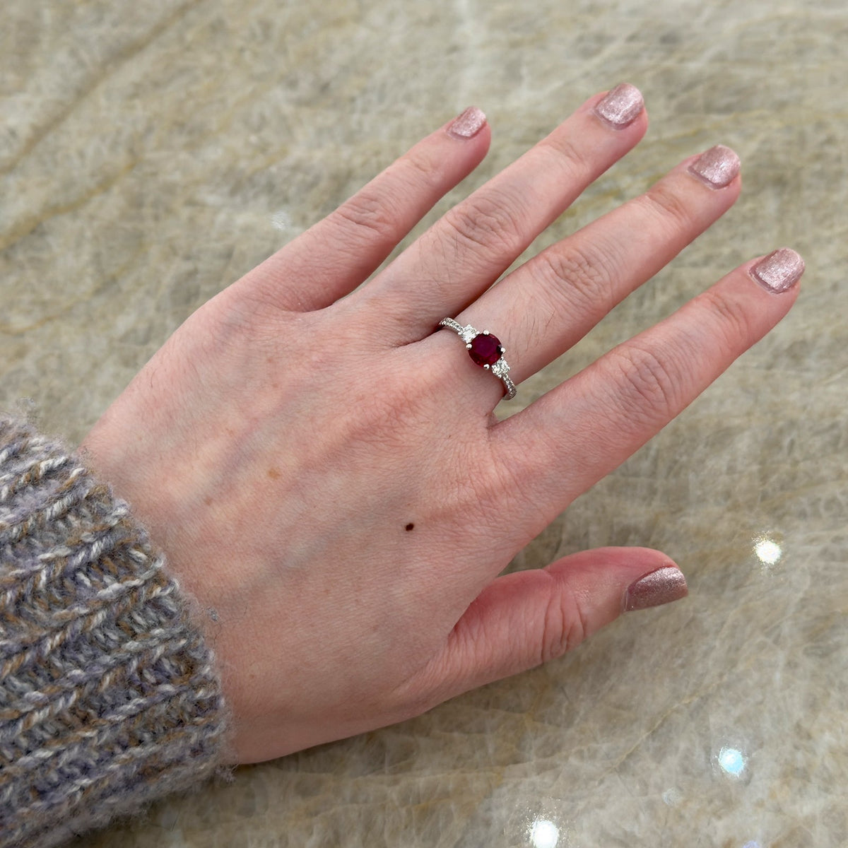 Ruby Diamond Ring - RREDW00299