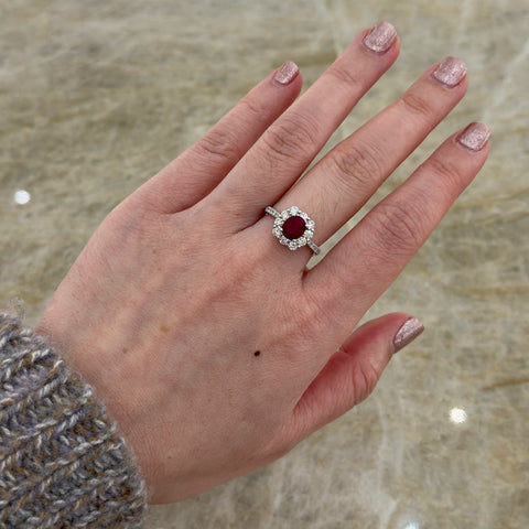 Ruby Diamond Ring-Ruby Diamond Ring - RREDW00422