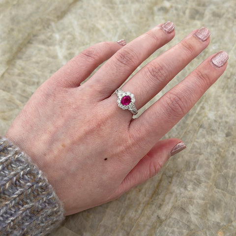 Ruby Diamond Ring-Ruby Diamond Ring - RREDW00539