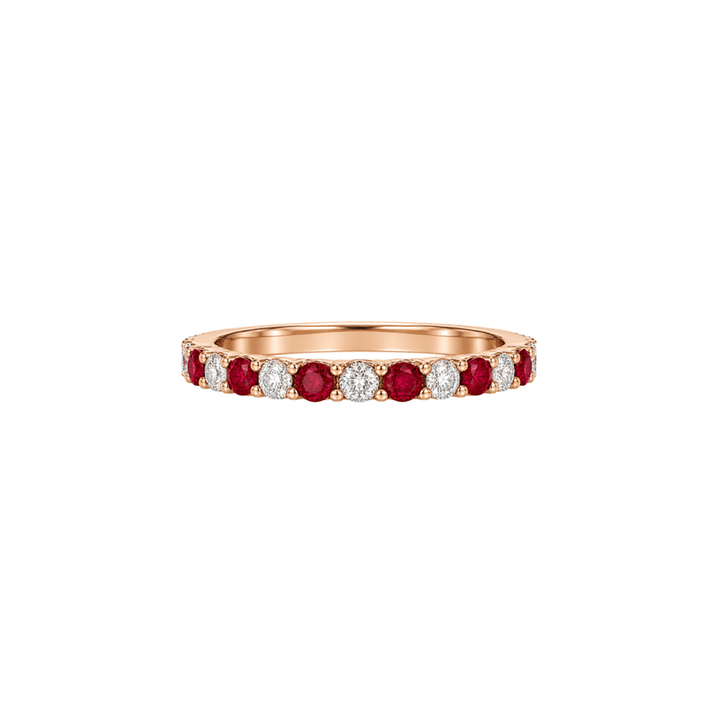 Ruby Diamond Rose Gold Band-Ruby Diamond Rose Gold Band