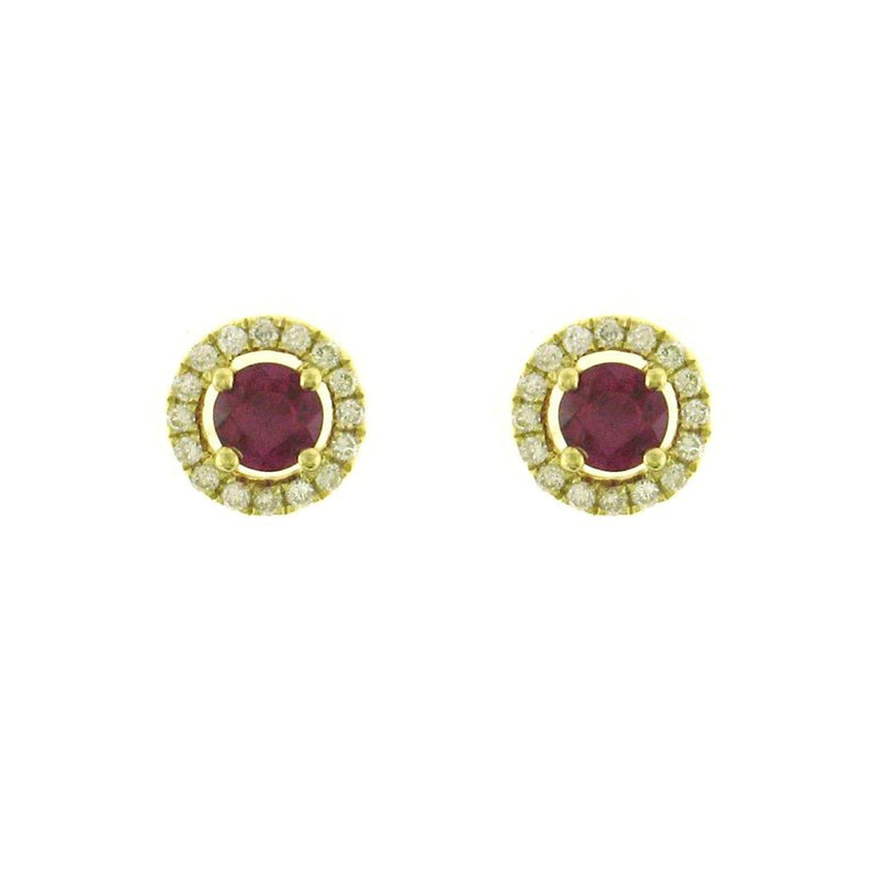 Ruby Diamond Stud Earrings-Ruby Diamond Stud Earrings - RERTJ00082