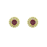 Ruby Diamond Stud Earrings-Ruby Diamond Stud Earrings - RERTJ00082