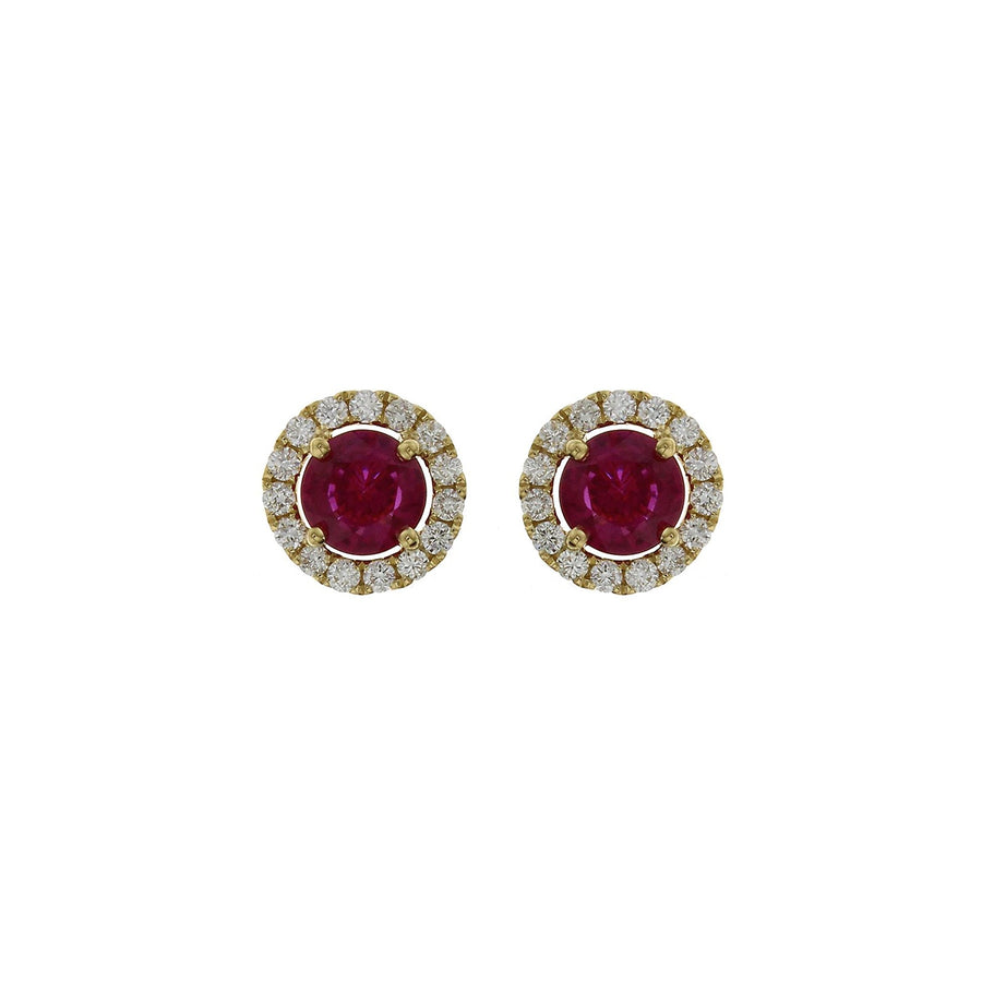 Ruby Diamond Stud Earrings - RERTJ00091