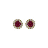 Ruby Diamond Stud Earrings-Ruby Diamond Stud Earrings - RERTJ00091