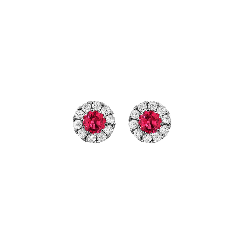 Ruby Diamond Stud Earrings