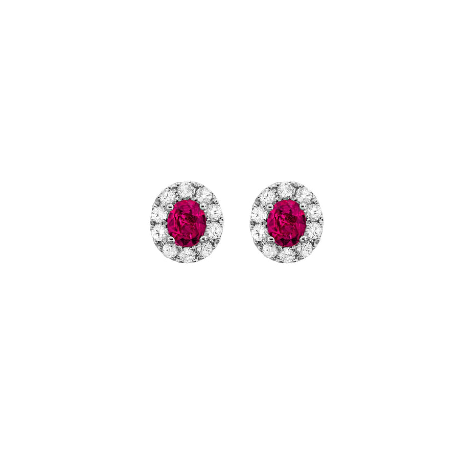 Ruby Diamond Stud Earrings - RESPK00190