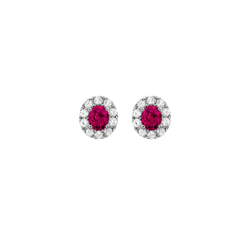 Ruby Diamond Stud Earrings-Ruby Diamond Stud Earrings - RESPK00190